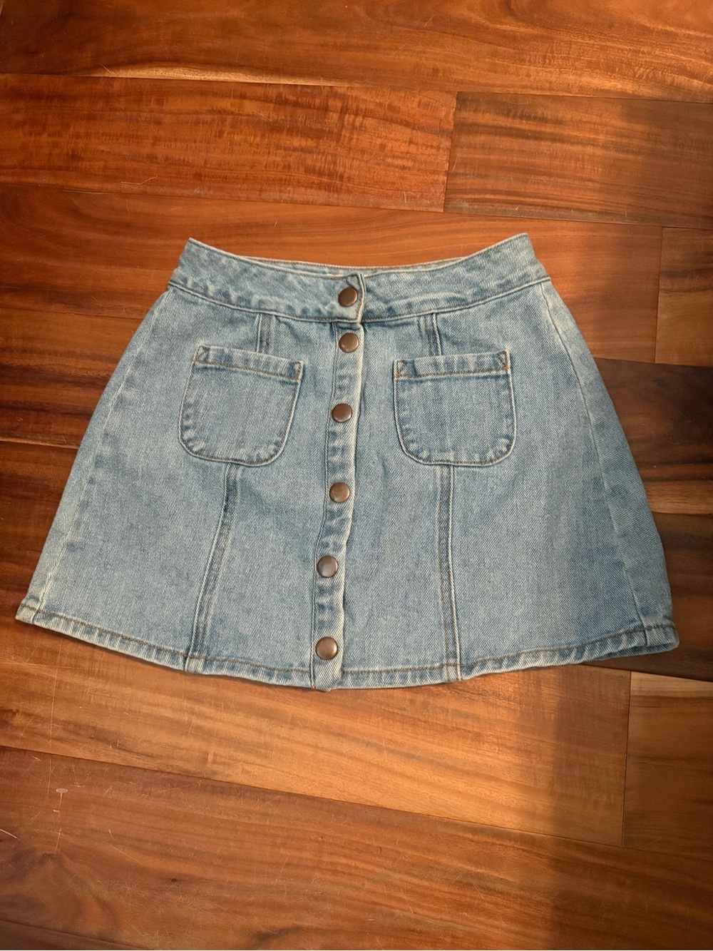 Brandy Melville Melville Button Front Denim Mini Skirt Size 25 Y2K (1085)